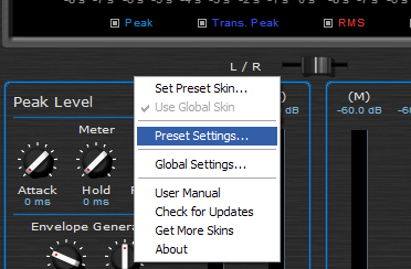 Step 02 - Open the presets settings window